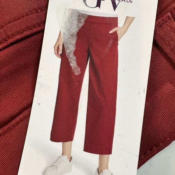 NWT Gloria Vanderbilt Women’s Red Pull On Wide Leg Crop Pants - Size 8 - Picture 9 of 12